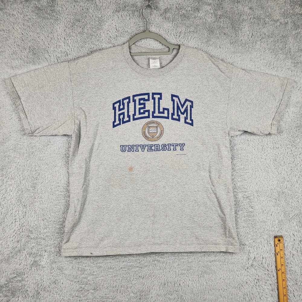 Vintage Helm University Shirt Mens XL Gray Gildan College Graphic Tee Y2k Alumni
